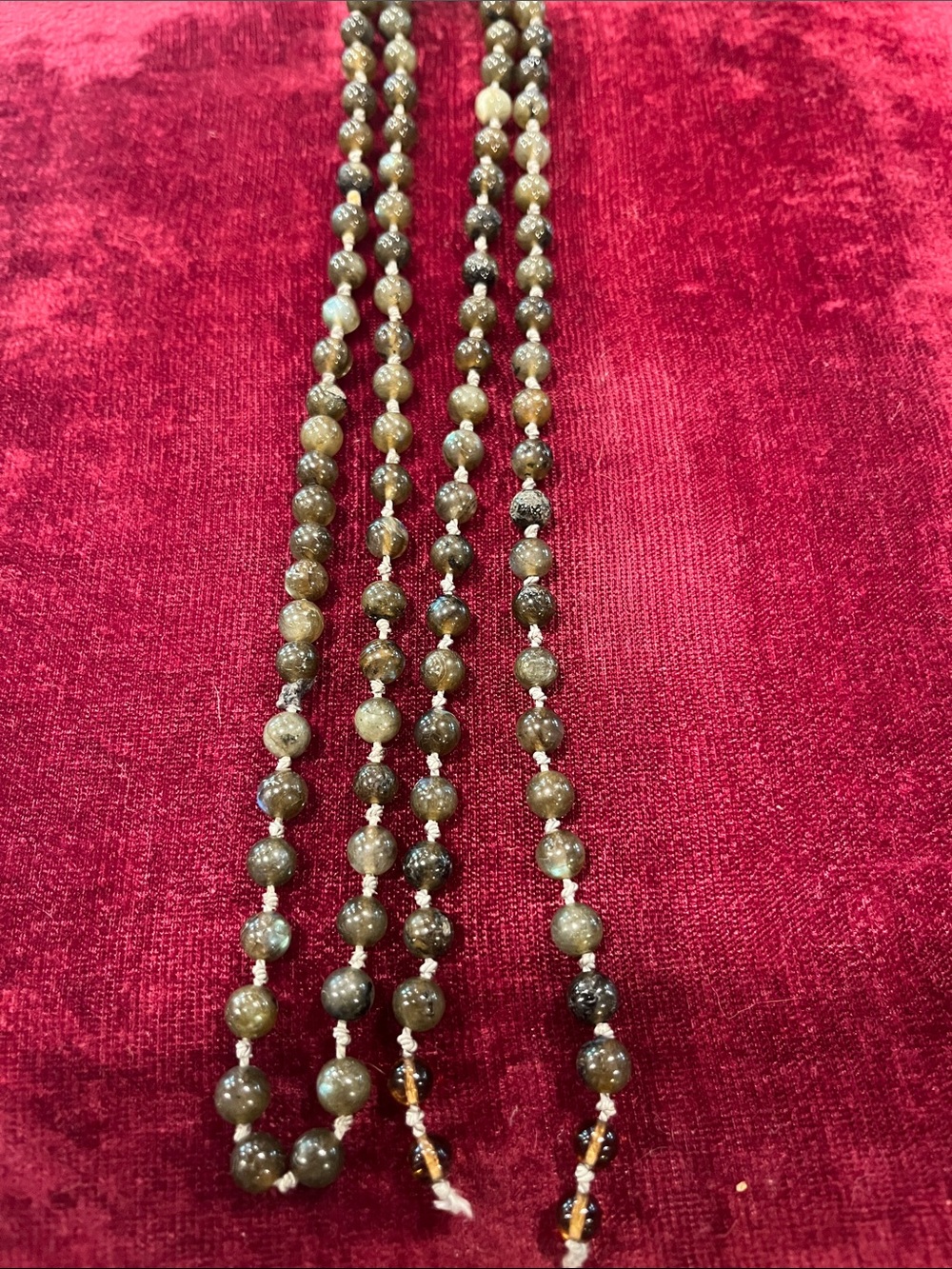 Labradorite Bead Strand Hand Knotted Natural Stone Necklace Repair